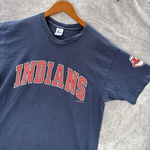 VTG Cleveland Indians‎ Shirt Mens L Blue 1996 Single Stitch Baseball
